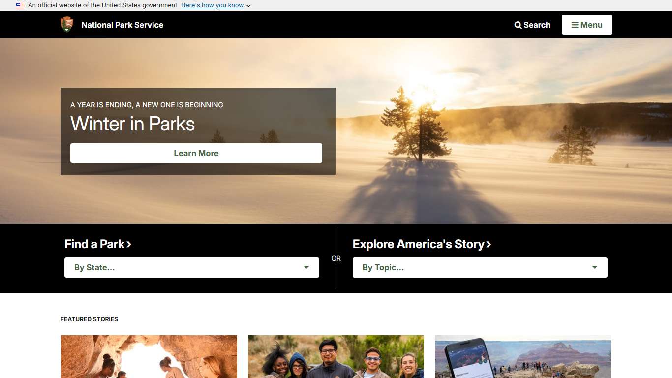 NPS.gov Homepage (U.S. National Park Service)
